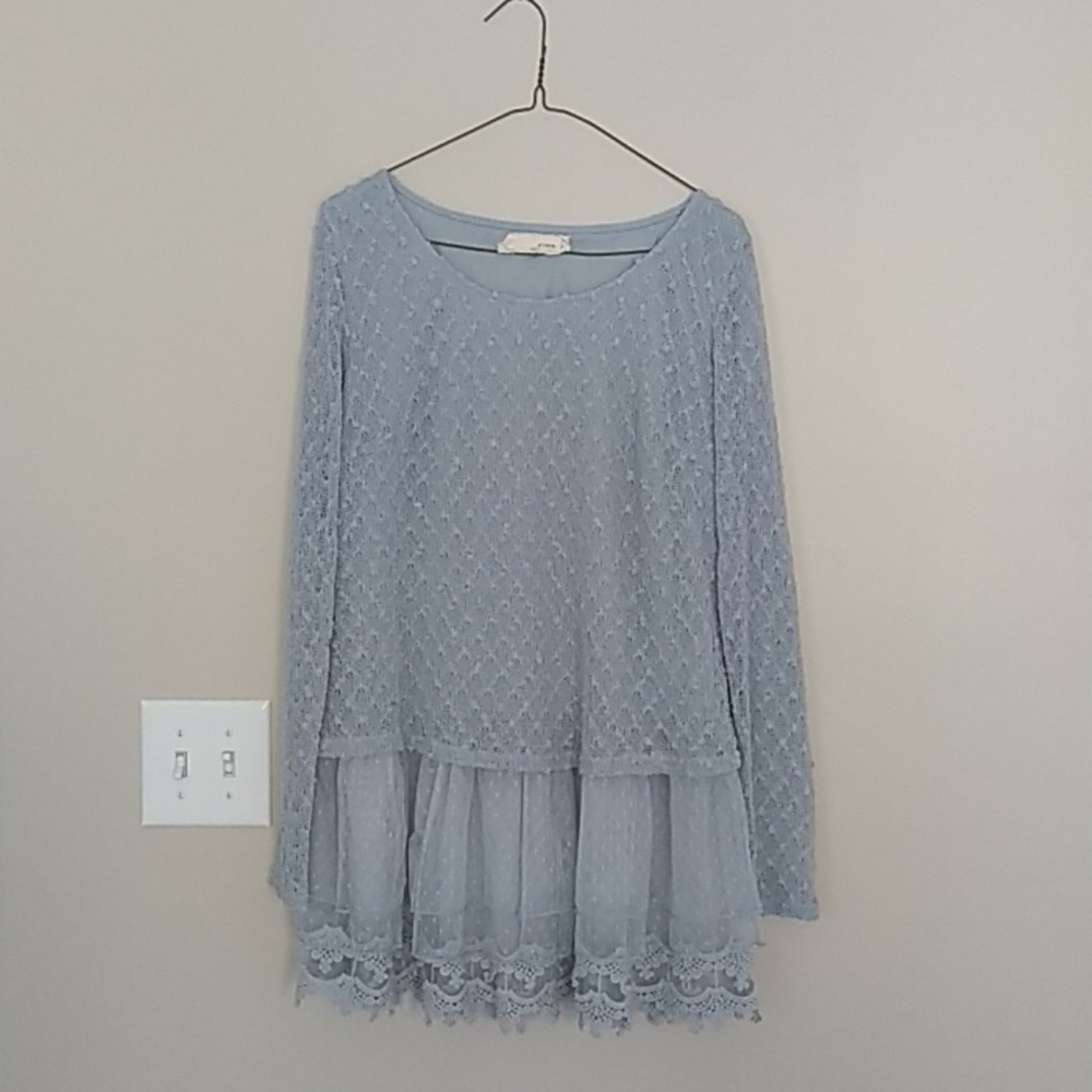 Light blue A'Reve textured sweater